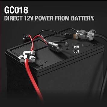 NOCO GC018 15A 14AWG 12V Adapter, Heavy-Duty Cigarette Lighter Plug, and Female Socket with Eyelet Terminals