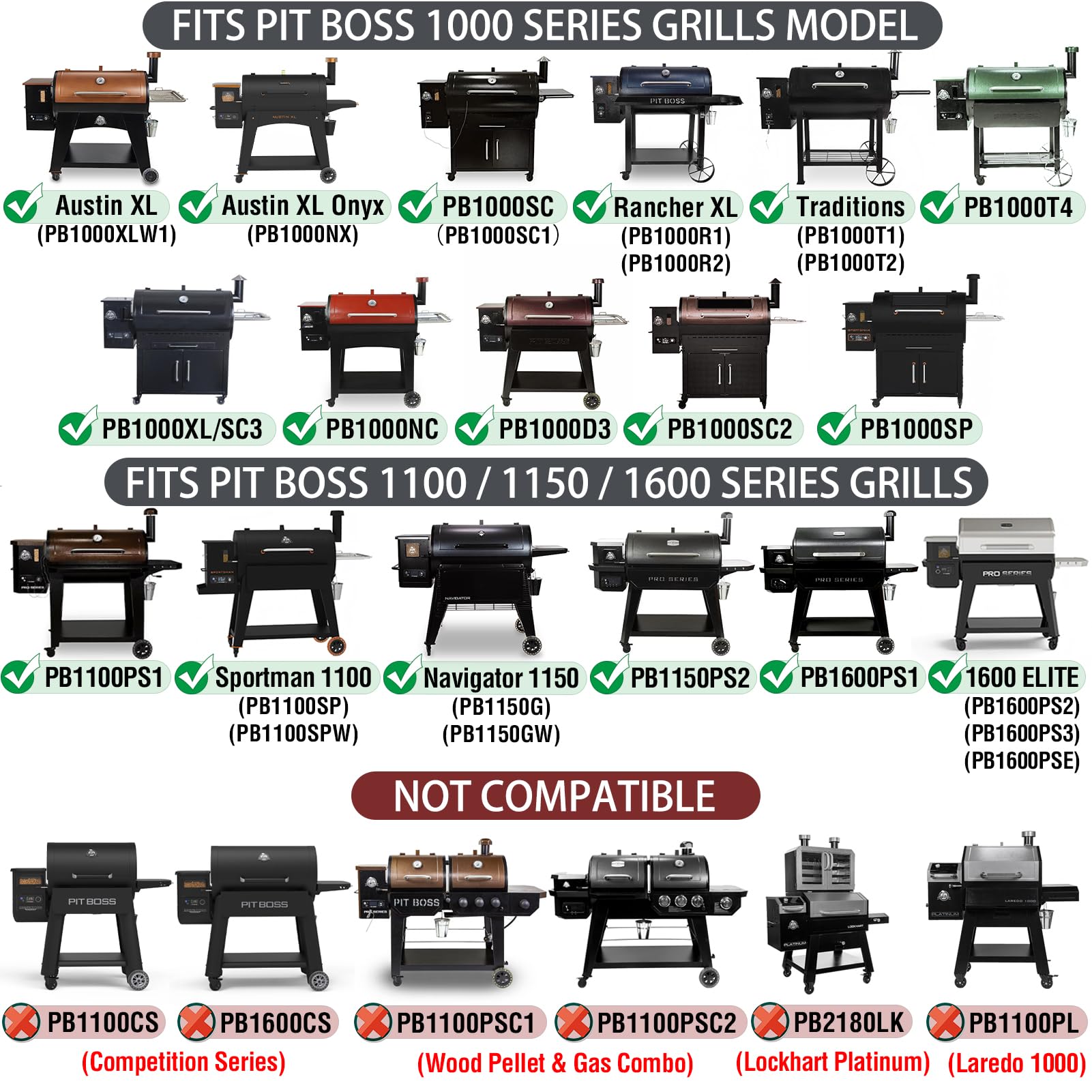 SafBbcue Kit Di Ricambio Coperchio E Fondo Per Griglia A Fiamma Pit Boss – Per Modelli Serie 1000 (PB1000XL, Austin XL, Rancher XL, Traditions)