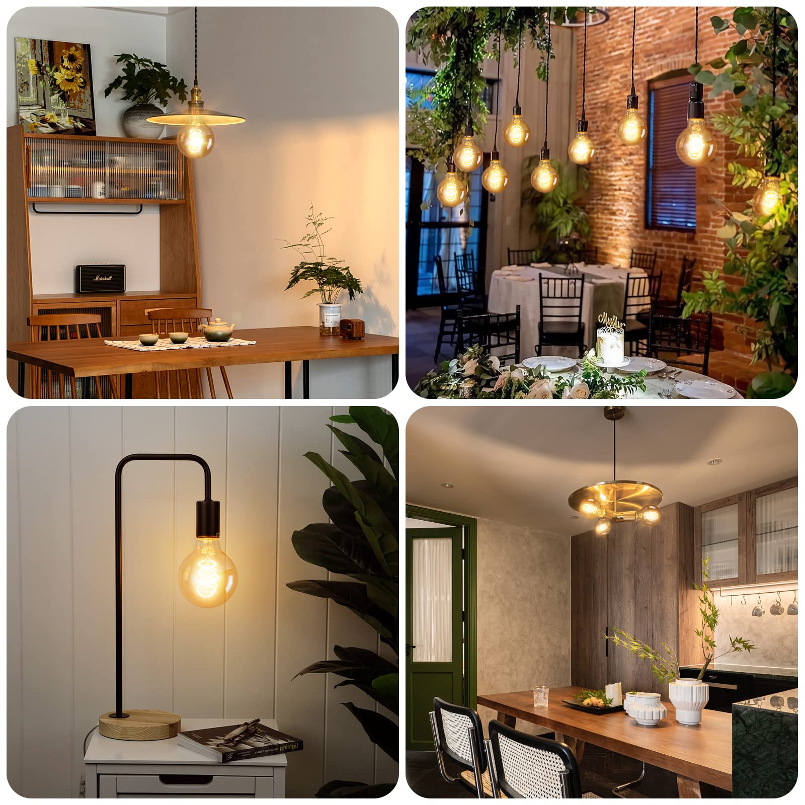 NUODIFAN Edison Vintage Glühbirne E27, Dimmbar Led Retro 5W LED Lampe Warmweiß 2700K Led Leuchtmittel Glühbirne E27 Ideal für Nostalgie und Retro Beleuchtung im Haus Café Bar 3 Stück (Packung mit 2)