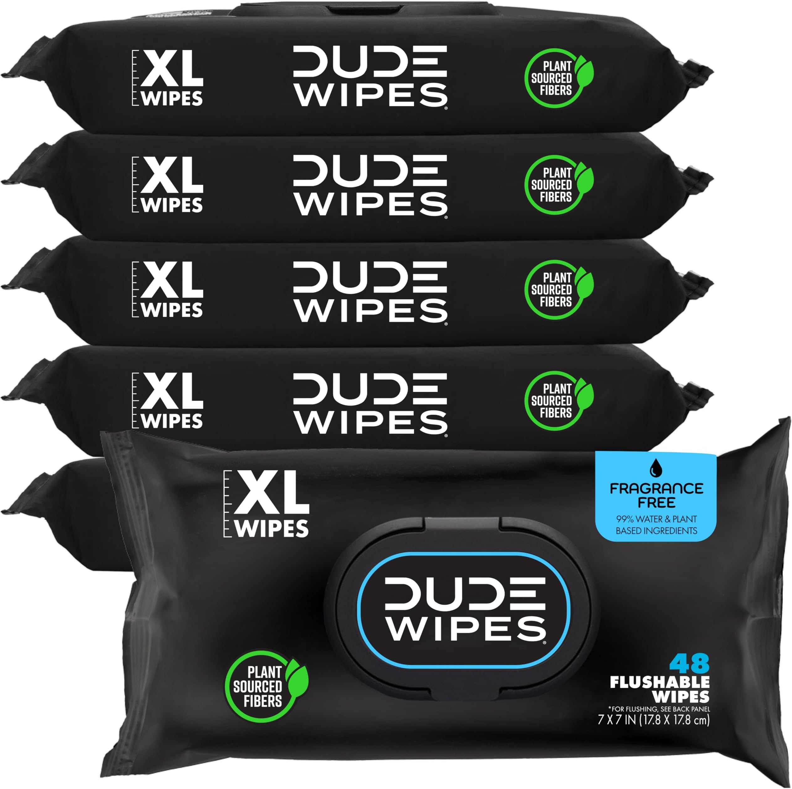 - Wipes Unscented Flushable Wipes - Extra-Large Adult Wet Wipes for Sensitive Skin - 6 Pack (288 Count) - Infused with Vitamin E and Aloe - Septic and Sewer Safe