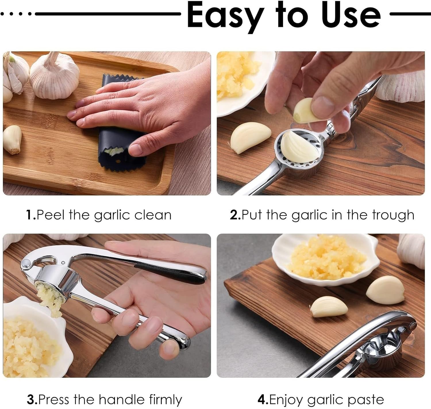 Efficient Garlic Press Set, Easy-Squeeze & Dishwasher Safe Mincer Tool(Garlic press Set)