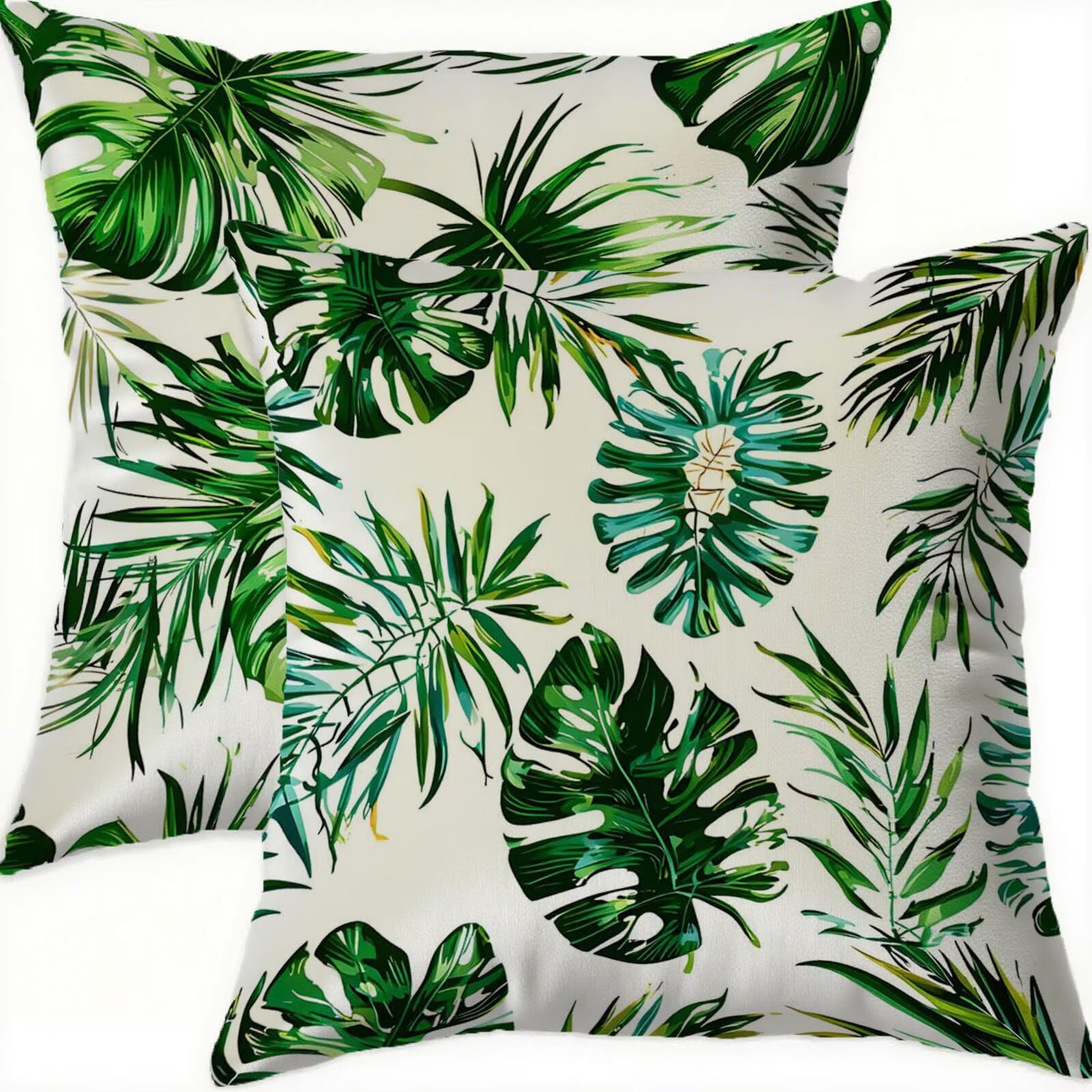 Housse coussin 75x75cm imperméable en velours vert double face