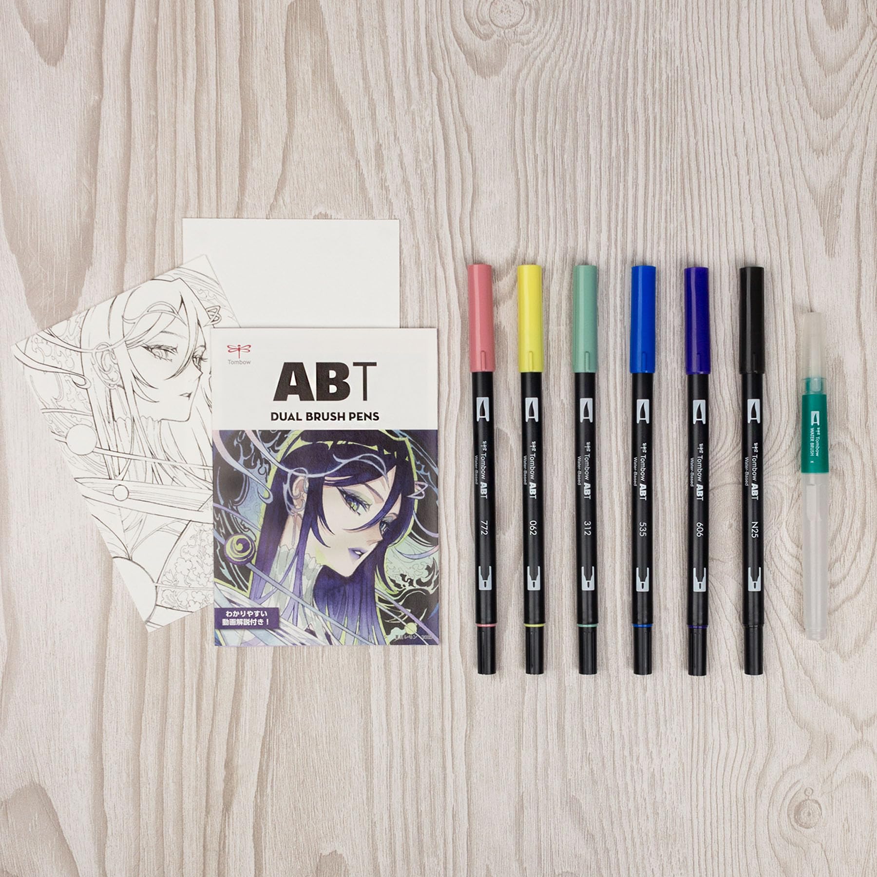 Tombow 72563 Dual Brush Pen Art Markers, Manga Illustration, Moon 6-Pack - Image 2