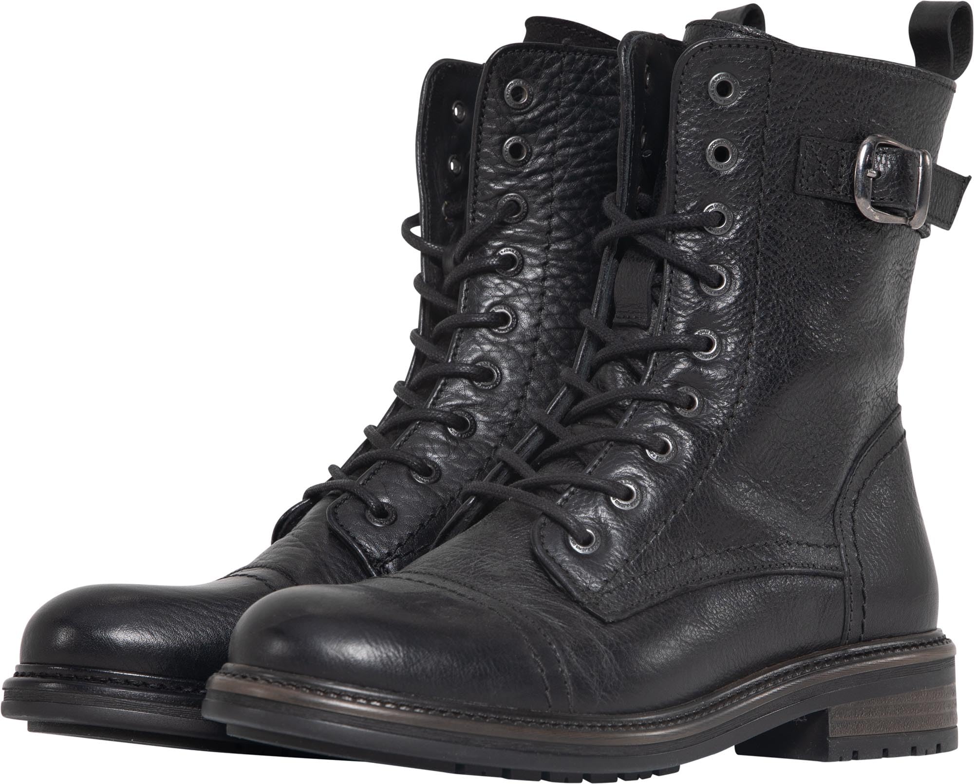 John Doe - Jackie Damen High Heel Motorradstiefel Schwarz Schwarz 39 | Leder