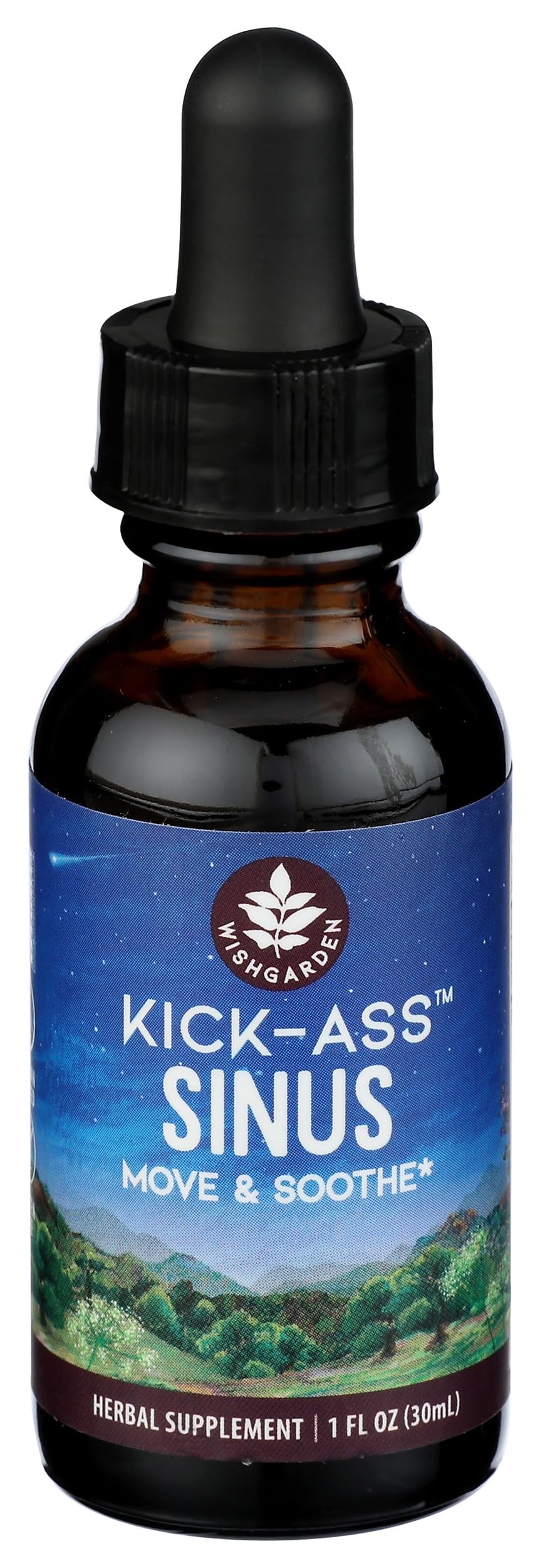 WishGarden Herbs Kick-Ass Sinus - Herbal Sinus Relief, Sinus Congestion Relief and Sinus Pressure Relief for Adults, Natural Sinus Relief and Sinus Decongestant, All Season Sinus Support, 1oz