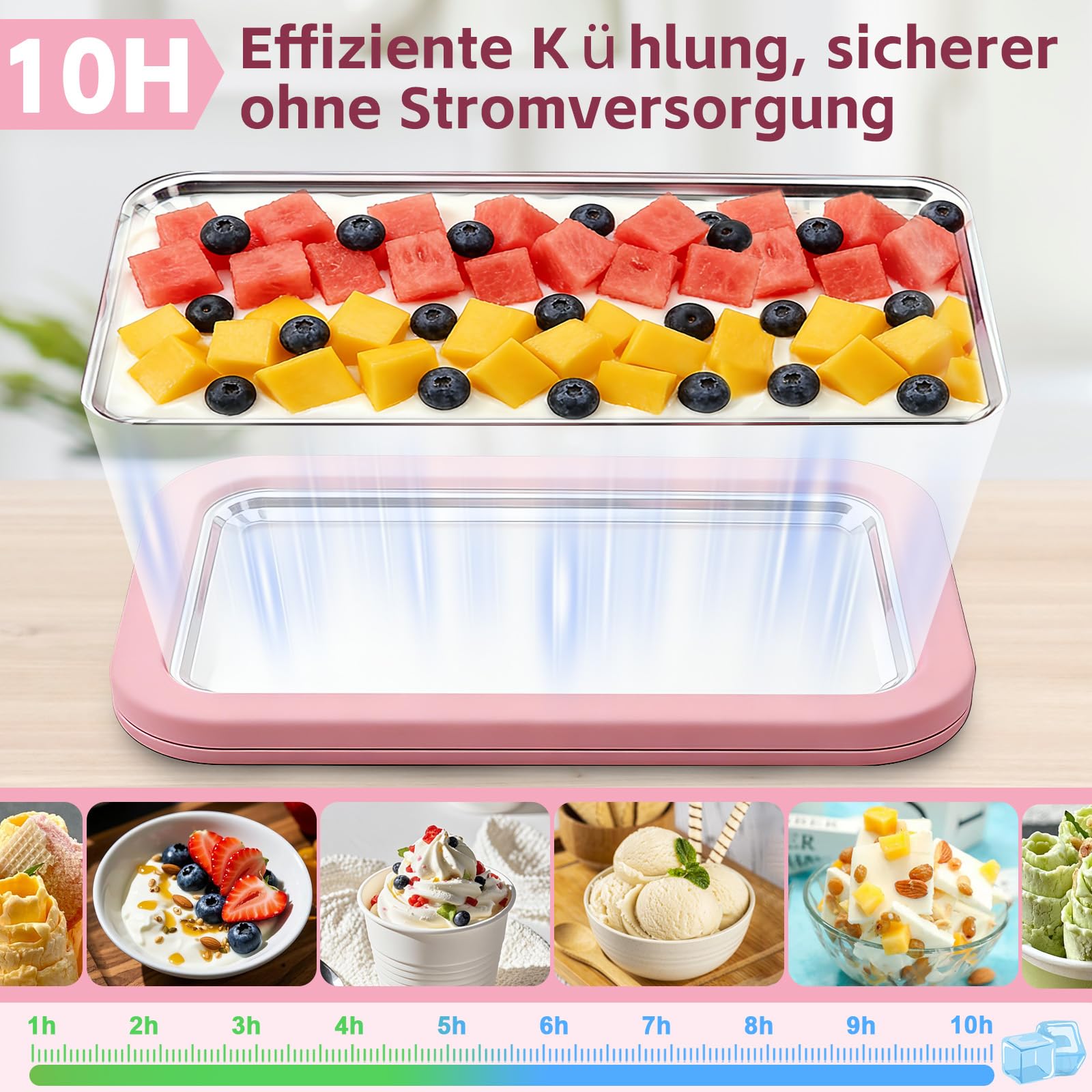 Płyta lodowa do robienia lodów, Ice Cream Machine Rolls Maker z 2 szpatułkami, maszyna do rolek lodowych ze stali nierdzewnej, nadaje się do DIY maszyn do rolek lodowych