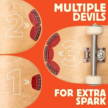 Tail Devil Skateboard Spark Plate - Sparks for Your Skateboard, Ultimate Skateboarder's Accessory, A Tail Plate Attachment for Cool Sparking Effect