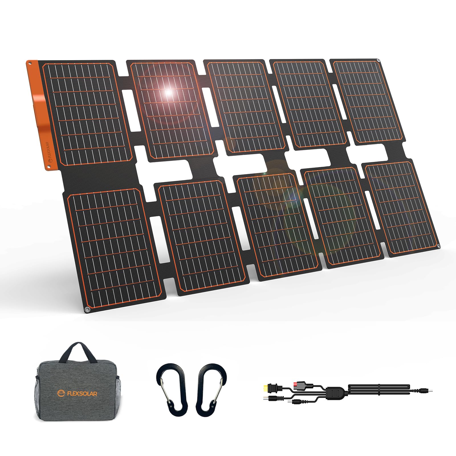 FlexSolar 100W Portable Solar Panels Chargers with PD3.0 USB-C