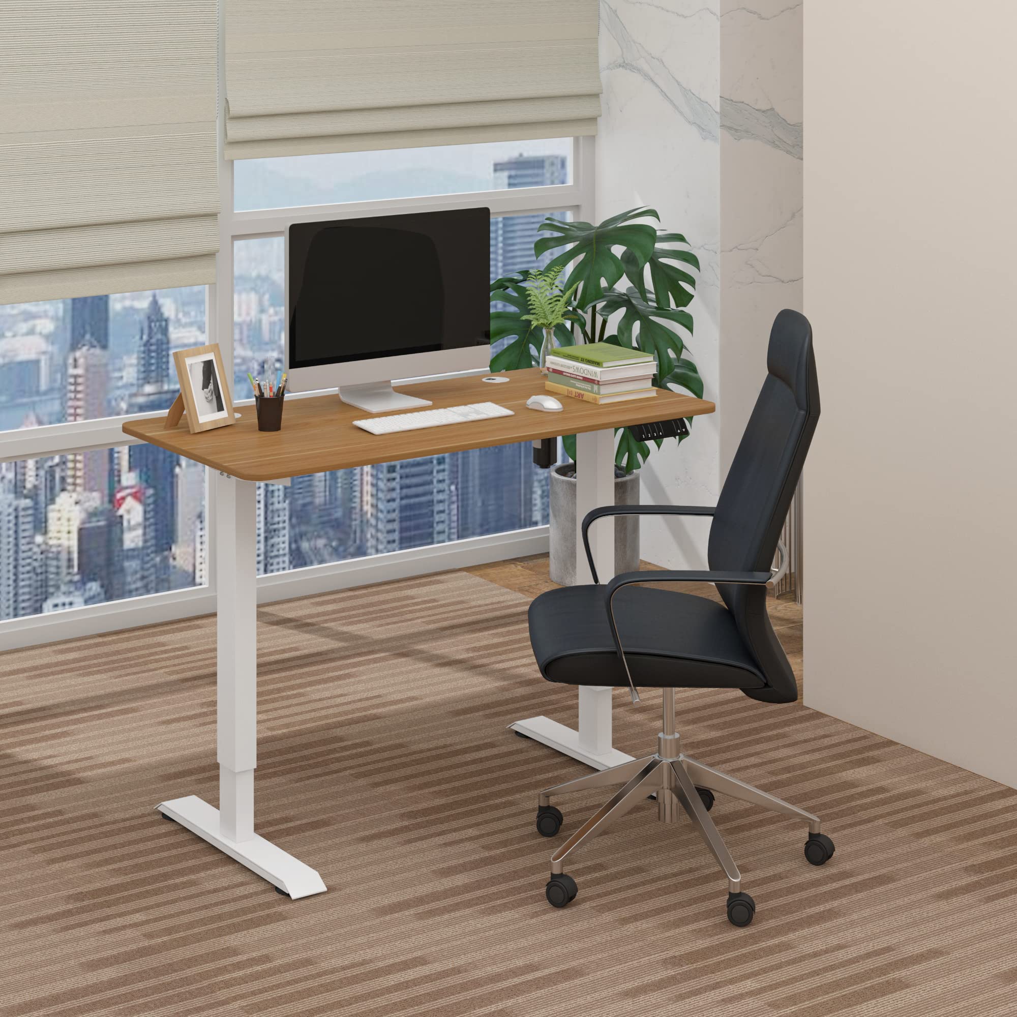 Wintem Verstelbaar bureau van 60 x 40 cm met 4 wieltjes, ruim en
