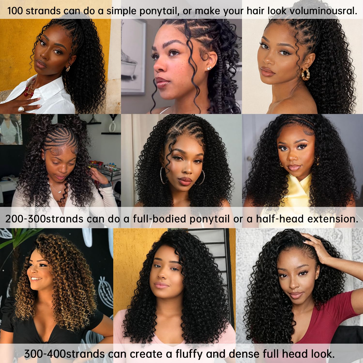 Miracle Knots Human Hair Blend Curly Crochet Extensions