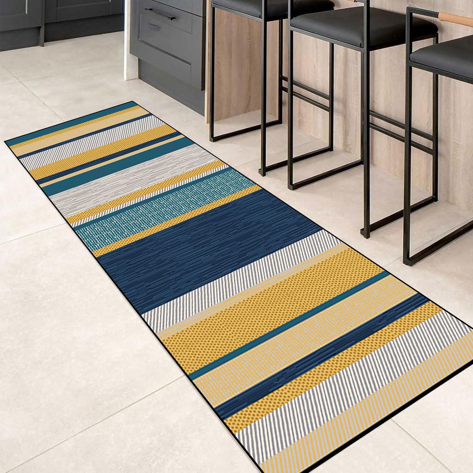 Alfombrilla cocina 40 x 500 cm lavable antideslizante de vinilo tejido para pasillos