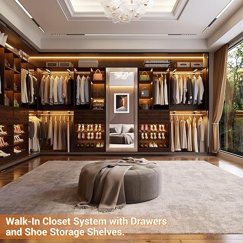 Miniatura 2 de Sistema de armario - Sistema de armario pequeño de 5 pies con cajones, sistema organizador de armario de 60 pulgadas con estantería colgante