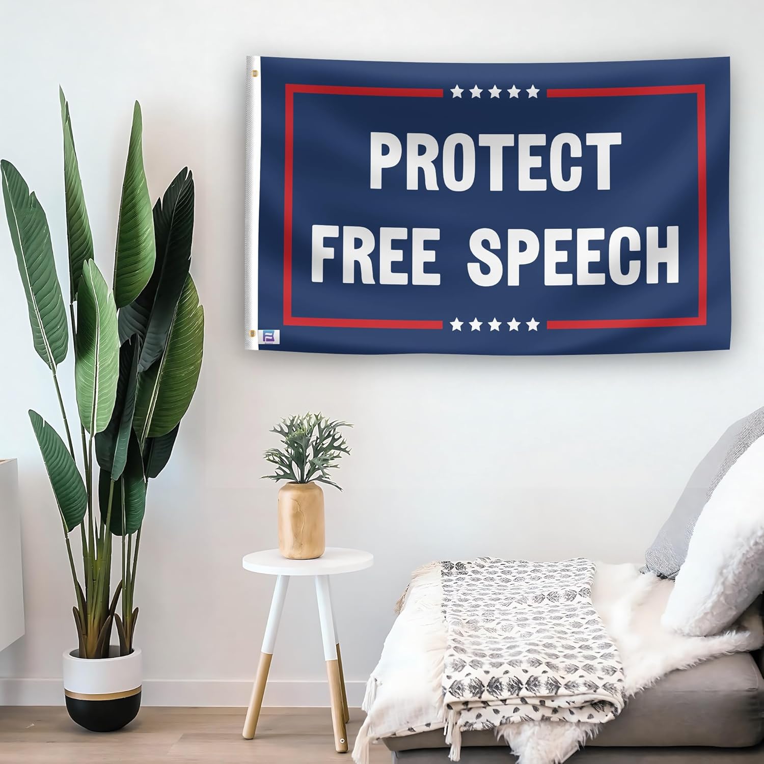 Protect Free Speech Political Statement Flag - 3x5 ft High-Durability Polyester Fade-Resistant, Weatherproof Outdoor/Indoor Banner