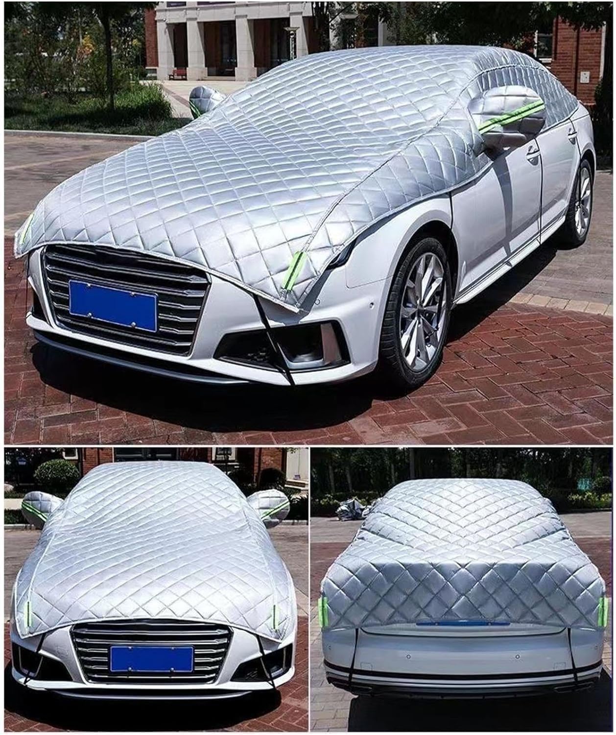 Hail Protector Car Cover Compatible with Jeep Wrangler CJ YJ TJ JK JL,Half Car Cover Top, Heavy Duty Waterproof Protector with Reflective Strips x1y