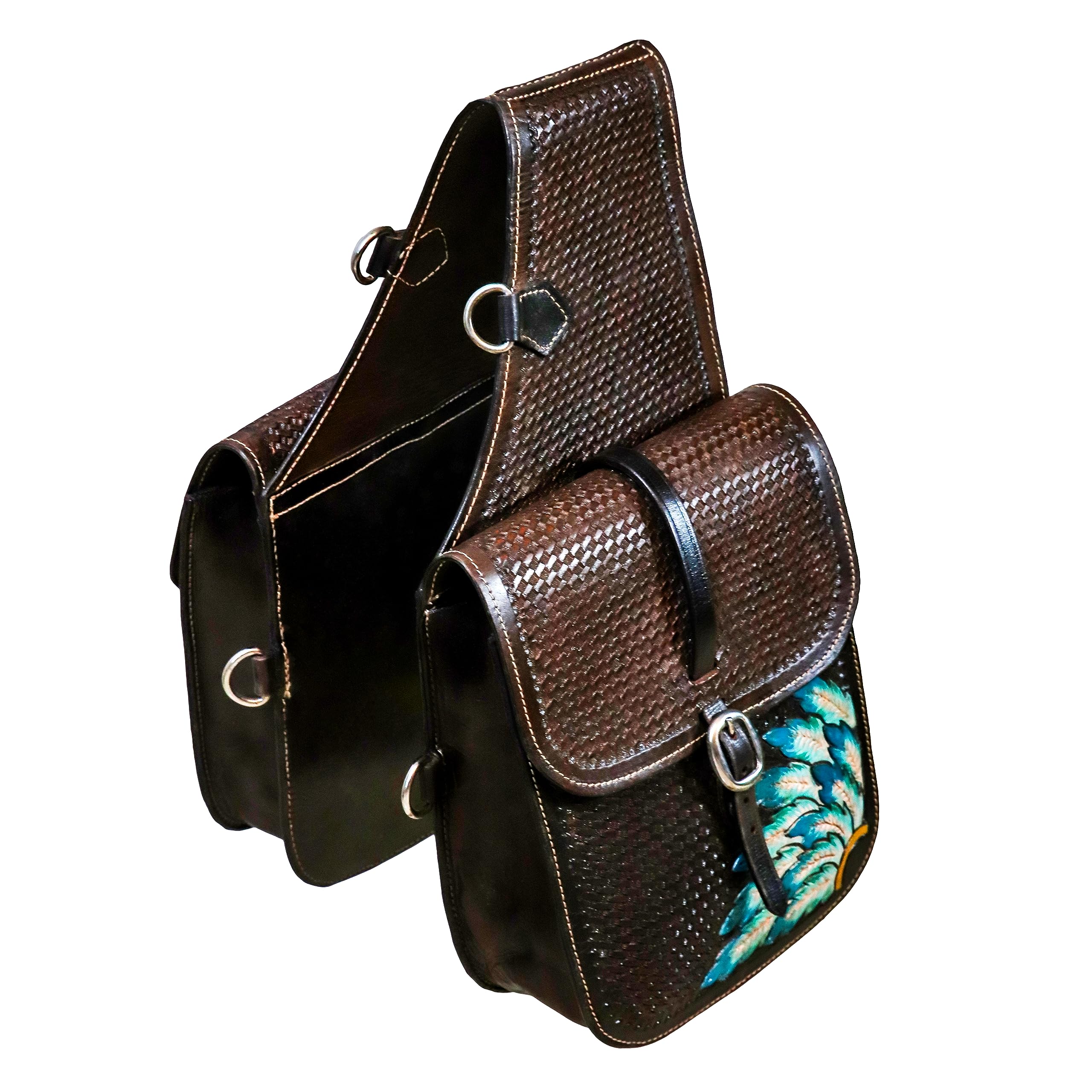 CHALLENGER Horse Horse Suede Leather Saddle Cantle Trail Riding Bag Burgundy 102AA25