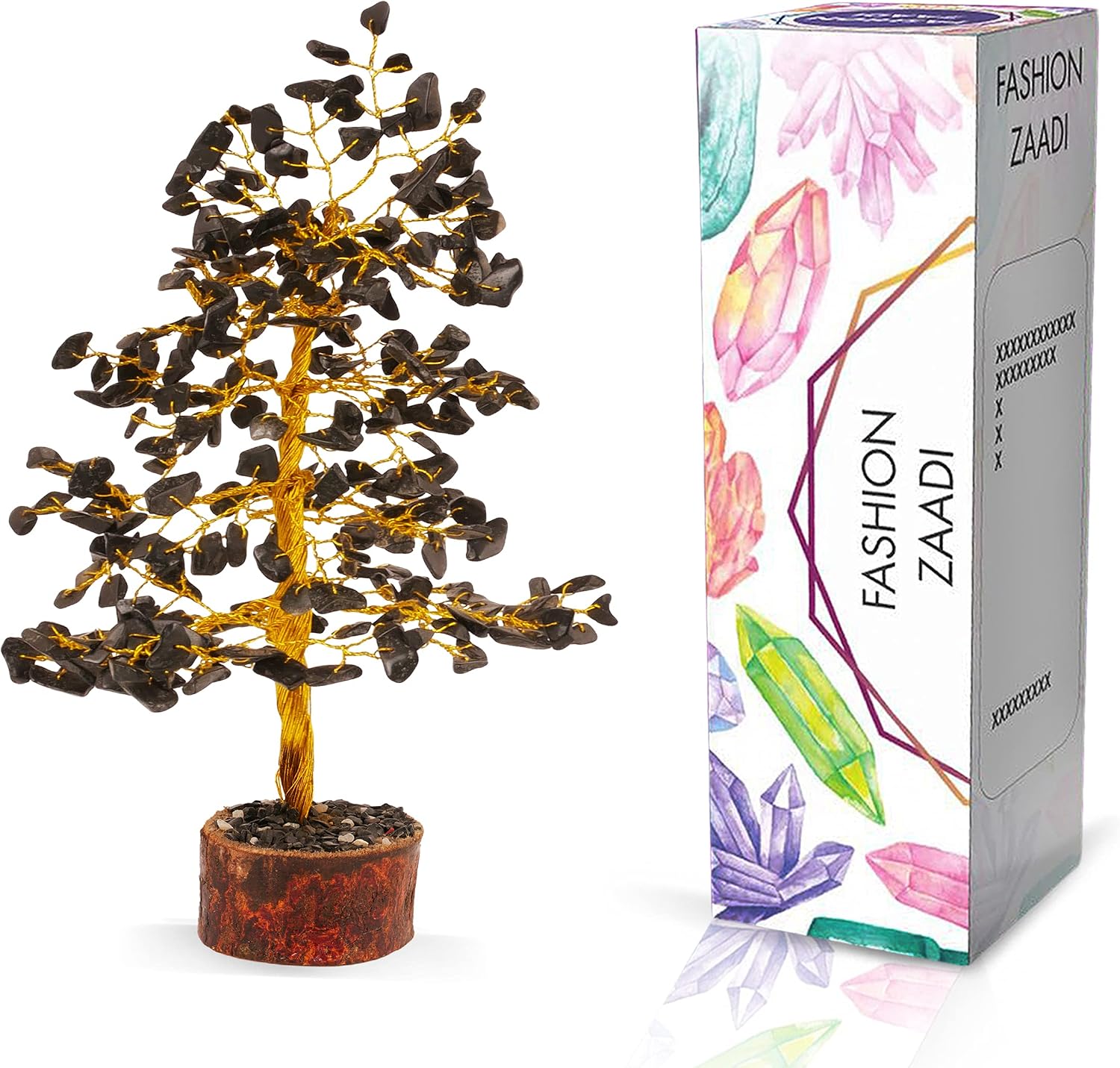 Black Tourmaline crystal tree, crystals and gemstones tree of life artificial bonsai crystal tree - Image 5