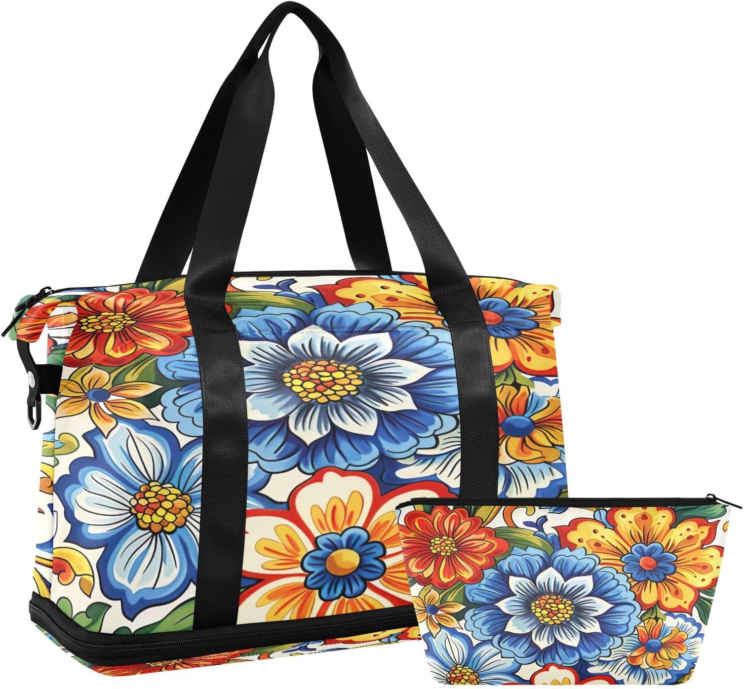 Kigai African Women Pattern Gym Bag for Women & Men,Waterproof Weekender Overnight Bag with Shoes Compartment Sports Duffel Bag for Gym Yoga Swimming Camping