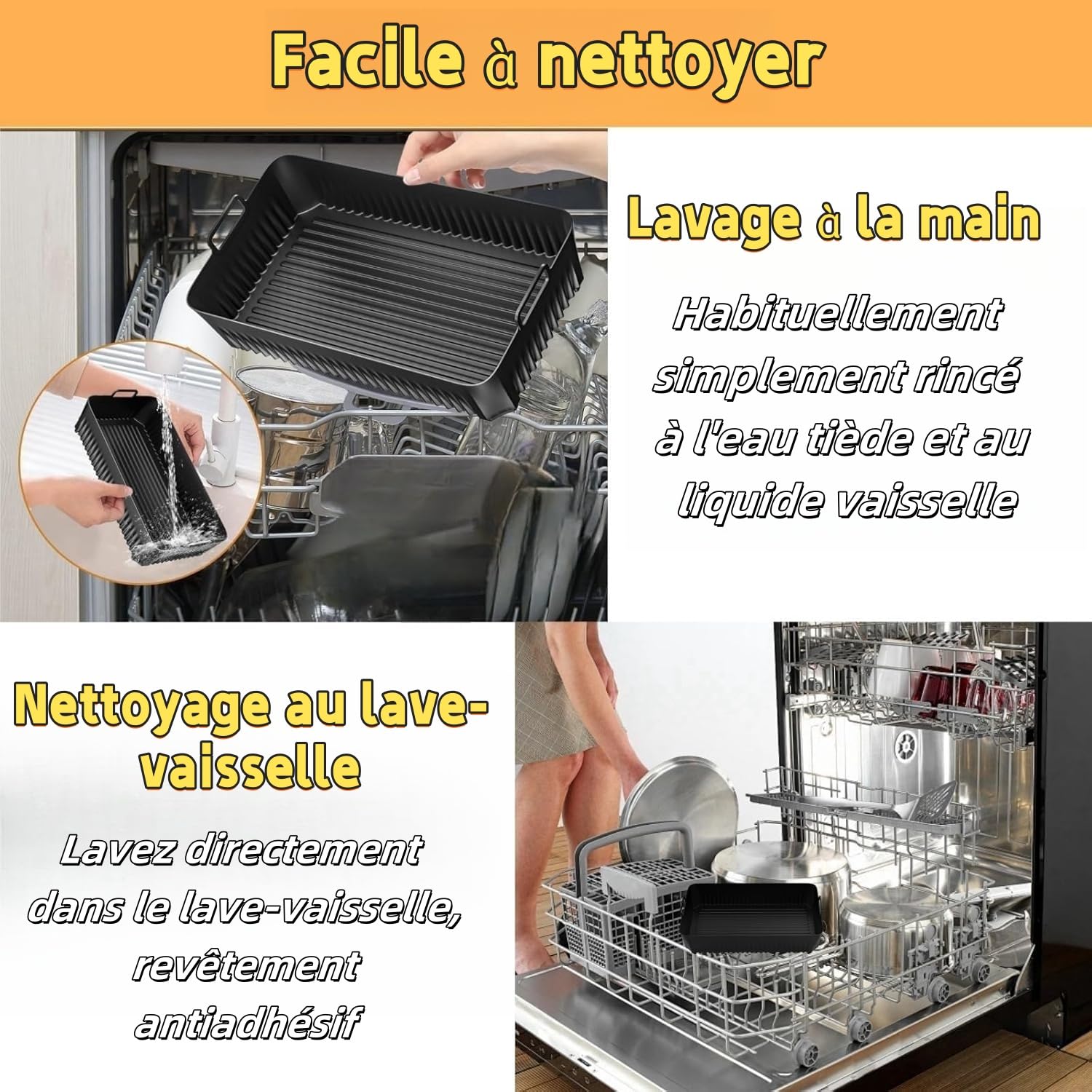 Set 3 Teglie Silicone Per Friggitrice Ninja AF500EU/Foodi Flex 10.4L - Accessori Cottura Multiuso