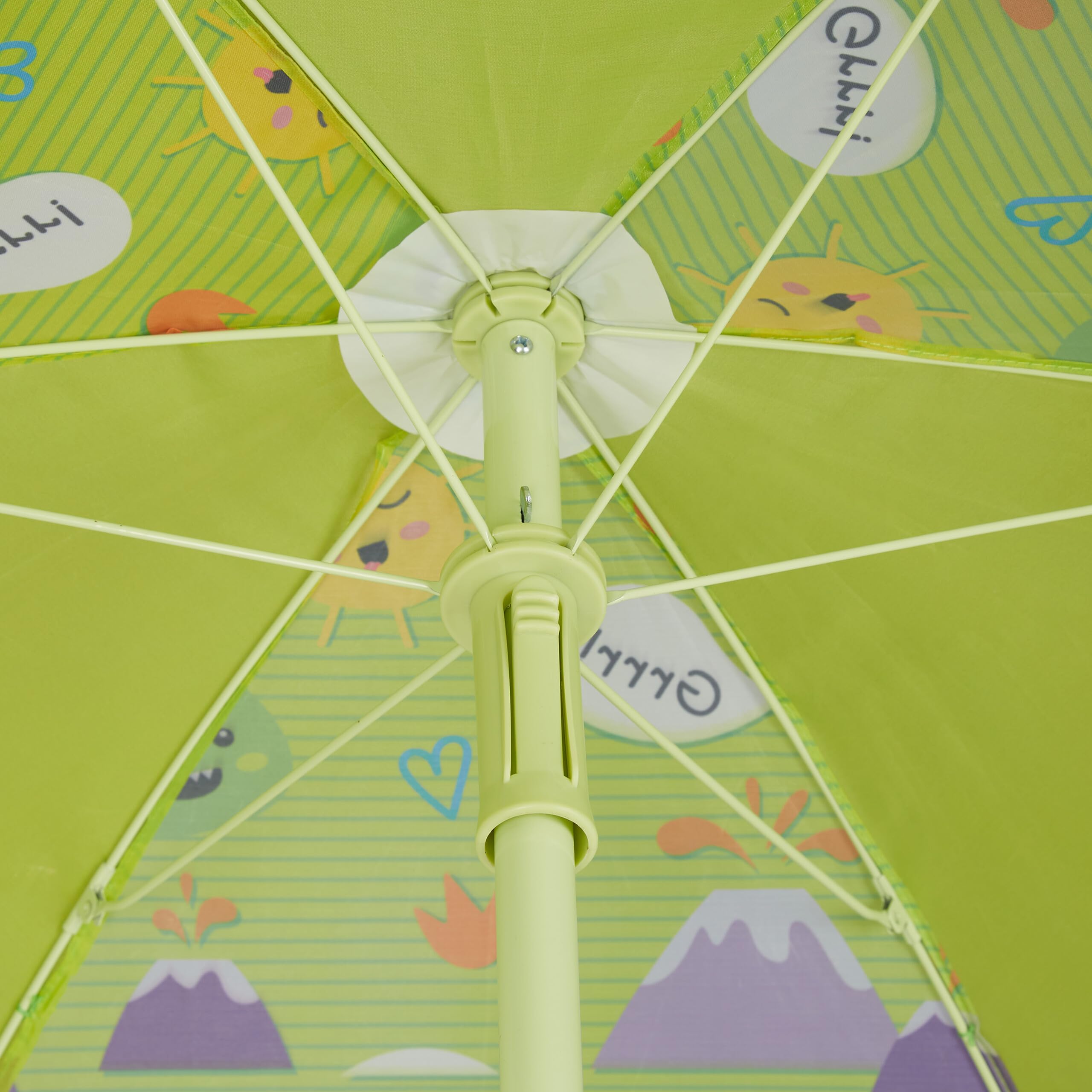 Relaxdays, Salon de Jardin, Enfant, Table, chaises, Parasol, pour Un Petit Fan de Monstres, pour Plage ou Camping, Vert