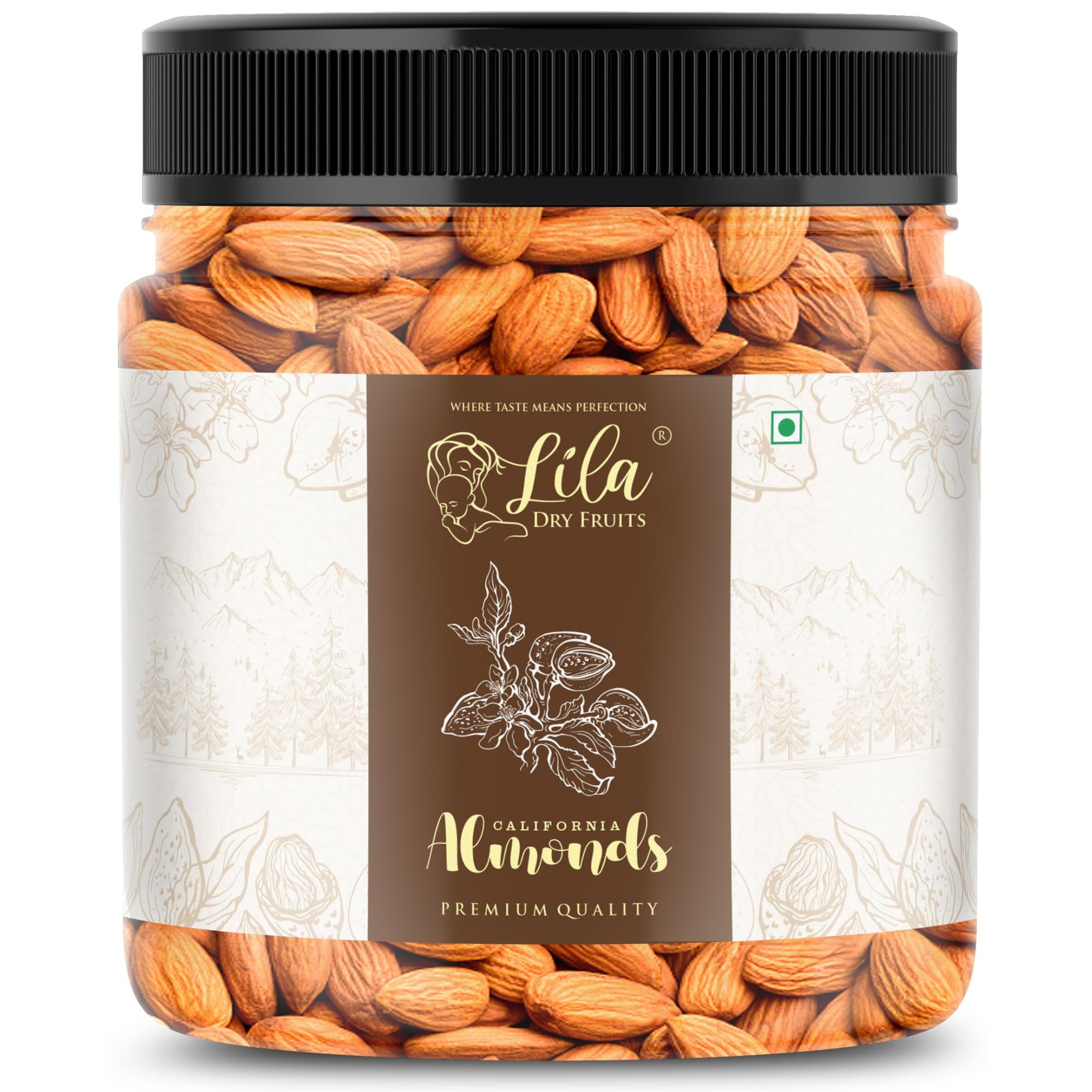 LILA DRY FRUITS California Almonds 500 Grams | Raw and Natural Badam for Healthy Snacking | Almond for Cooking, Dieting & Breakfast | High In Minerals | Badaam Dry Fruits Perfect for Gifting m2