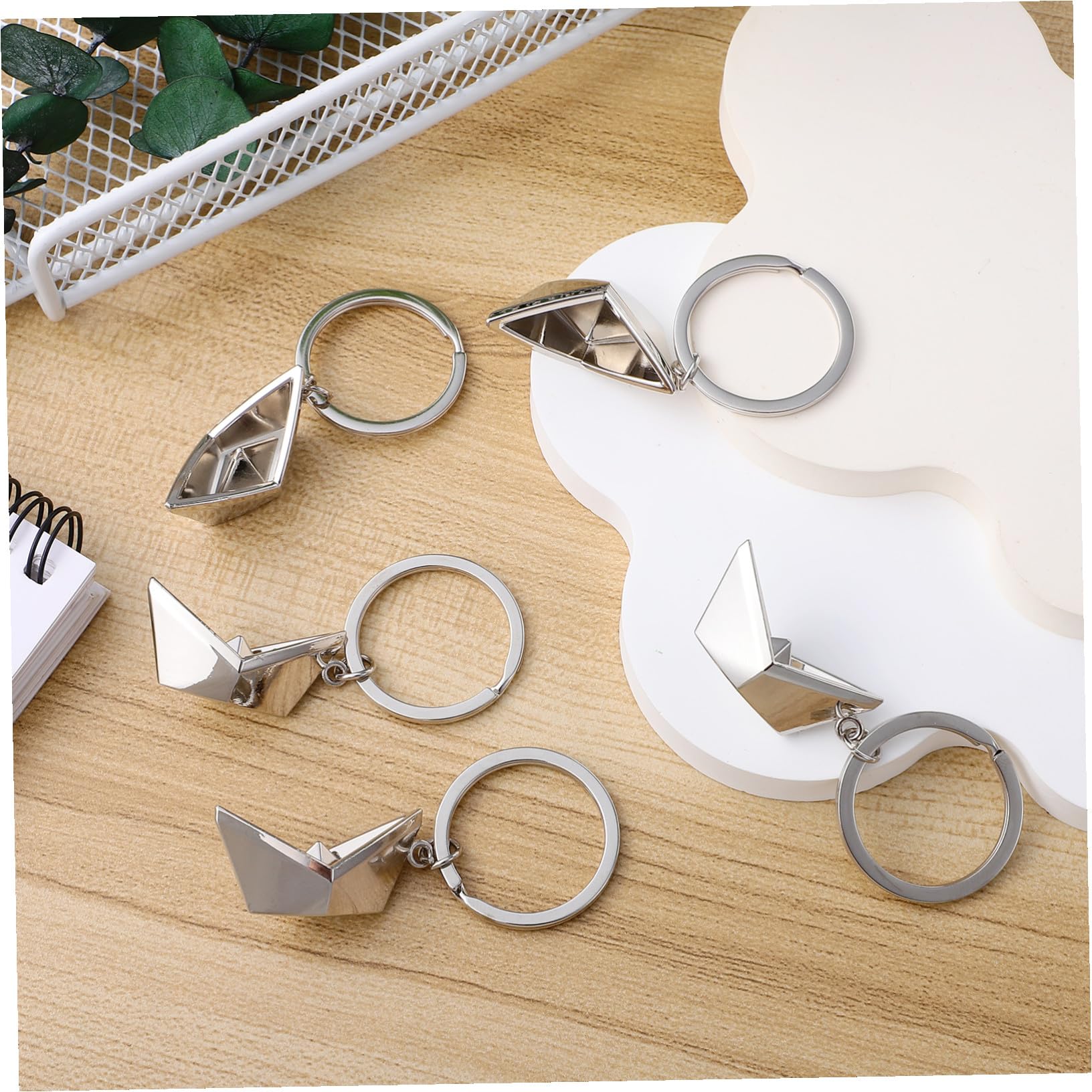 ifundom Portachiavi Portachiavi Decorativo e Regalo Unico per Uomini e Donne in Metallo a Forma di Barca di Carta Argento Set da 5 Pezzi per Zaini e Chiavi