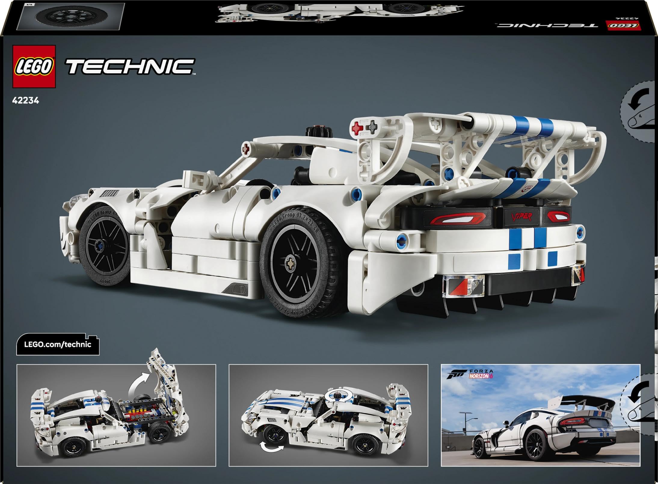 LEGO Technic Auto Sportiva Dodge Viper GTS-R - Modello di Macchina Giocattolo con Motore V10, Sterzo e Differenziale - Regalo per Gamer, Bambini e Fan degli Sport Motoristici da 10 Anni in su - 42234