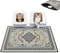 Hedgeink Double Layer Cat Litter Mat 24x29.5" - Waterproof Washable Litter Trapping Mat for Clean Floors