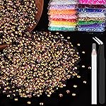5000pcs 2mm Resin Rhinestones Bulk, Gold Rose AB Flatback Round Jelly Rhinestones Non Hotfix Crystal Gems Large Quantity Wholesale for DIY Crafts Clothes Bottles Face Makeup Manicure