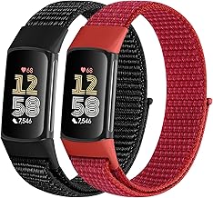 WNIPH 2 Pieces Nylon Bands Compatible with Fitbit Charge 6/Fitbit Charge 5, Soft Comfortable Breathable Seamless Nylon Replacement Bands for Men Women