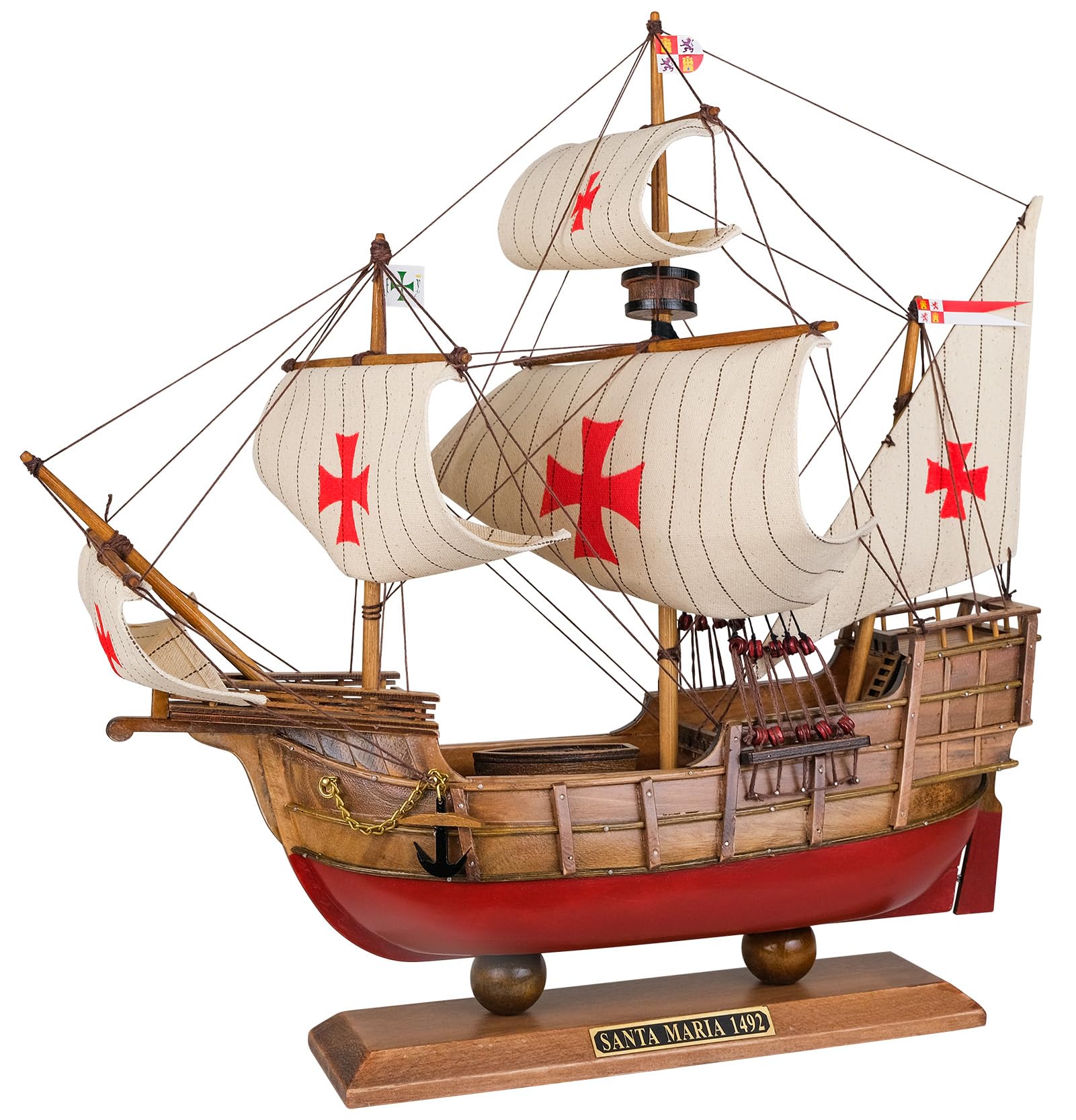 SAILINGSTORY Wooden Model Ship Santa Maria 1/50 Scale Replica Sailing Ship Model Sailboat Decor