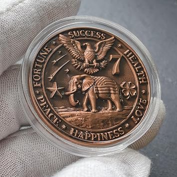 Fortune Favors the Bold Lucky Coin, Horseshoe & Four-Leaf Clover Good Luck Token for Everyday Carry & Gifts