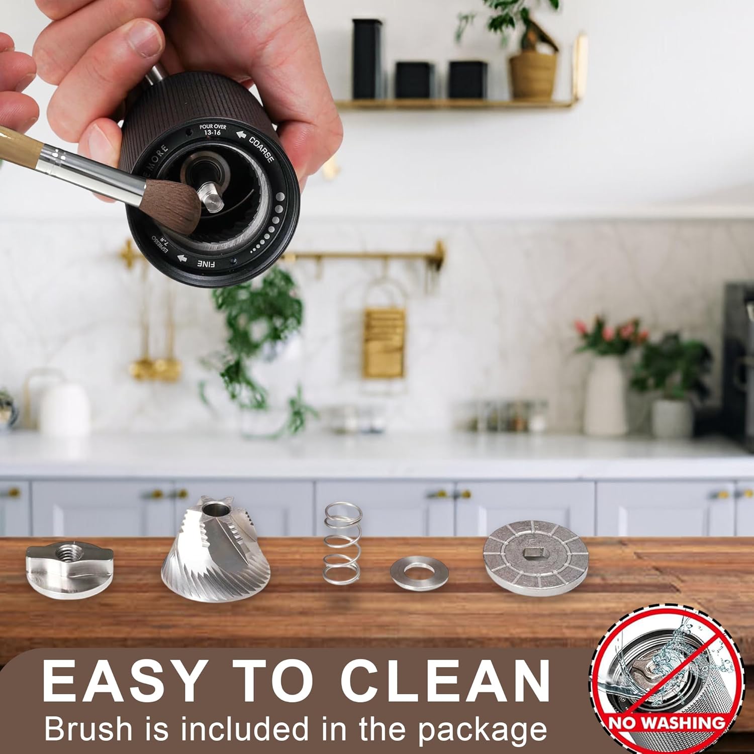 Pipa’s Manual Coffee Bean Grinder with Brush (35g) | Stainless Steel Burr Mill, Adjustable Coffee Grinder for Espresso, Pour Over, French Press & Cold Brew | Coffee Hand Grinder for Home & Outdoor