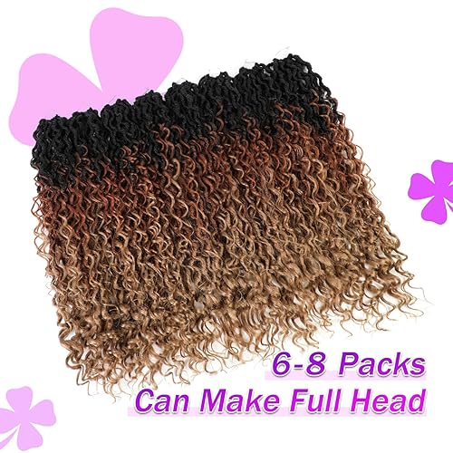 Miniatura 3 de Goddess Locs - 8 paquetes de cabello sintético de ganchillo preanudado para mujeres negras, cabello de ganchillo con extremos rizados, 1B3027