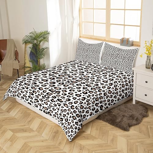 Miniatura 2 de Juego de funda de edredón con estampado de leopardo, estampado de guepardo africano, para niños, niñas, adolescentes, decoración de animales de