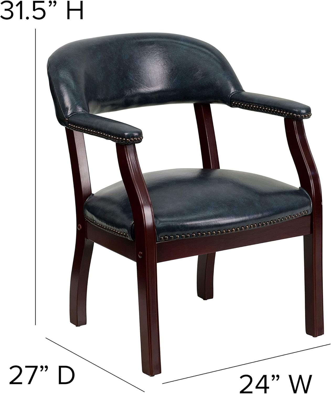Flash Furniture Diamond Navy Vinyl Luxurious Conference Chair with Accent Nail Trim