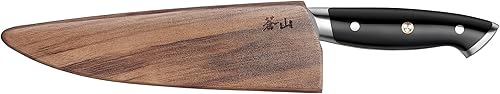 Miniatura 4 de Cangshan Z Series 62731 X-7 Cuchillo de chef forjado de acero Damasco con funda de nogal, 8 pulgadas