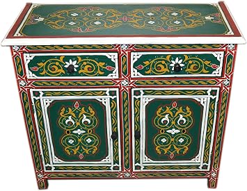 Moroccan Dresser Night Stand Table Arabesque Wood Moorish Hand Painted Handmade Large