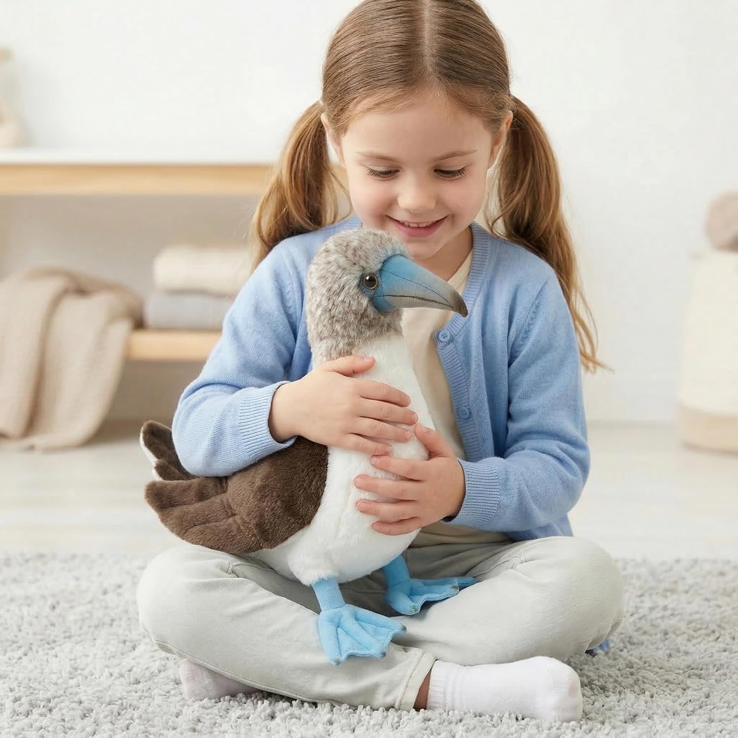 Blue Footed Booby Plush Plush Toy, Blue Footed Booby Stuffed Animal,Bird Collection,Birthday Gifts for Kids