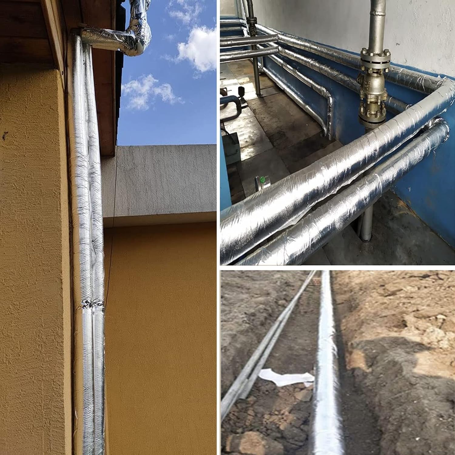 ID 22-219mm Pipe Insulation, 1m Long Frost Proof Insulation Pipe, Self-Sealing Aluminum Foil Insulation Pipe, 30mm Thickness, for Hot and Cold Water Pipe Insulation (Size : 165mm ID/6.49in)
