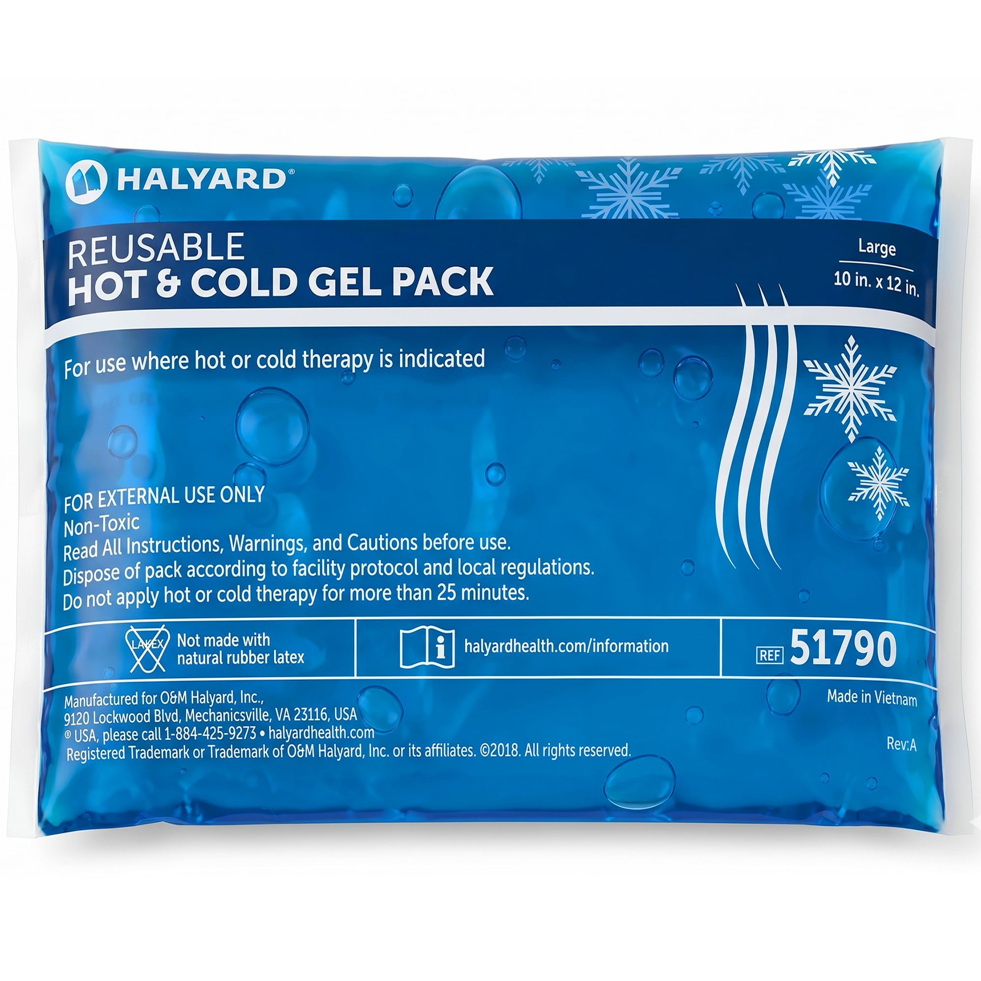 HALYARD Confezione da 12-51790 - Confezione da 12-51790 di compressione in gel caldo e freddo, riutilizzabili, per infortuni e gonfiori, 25,4 x 30,5 cm