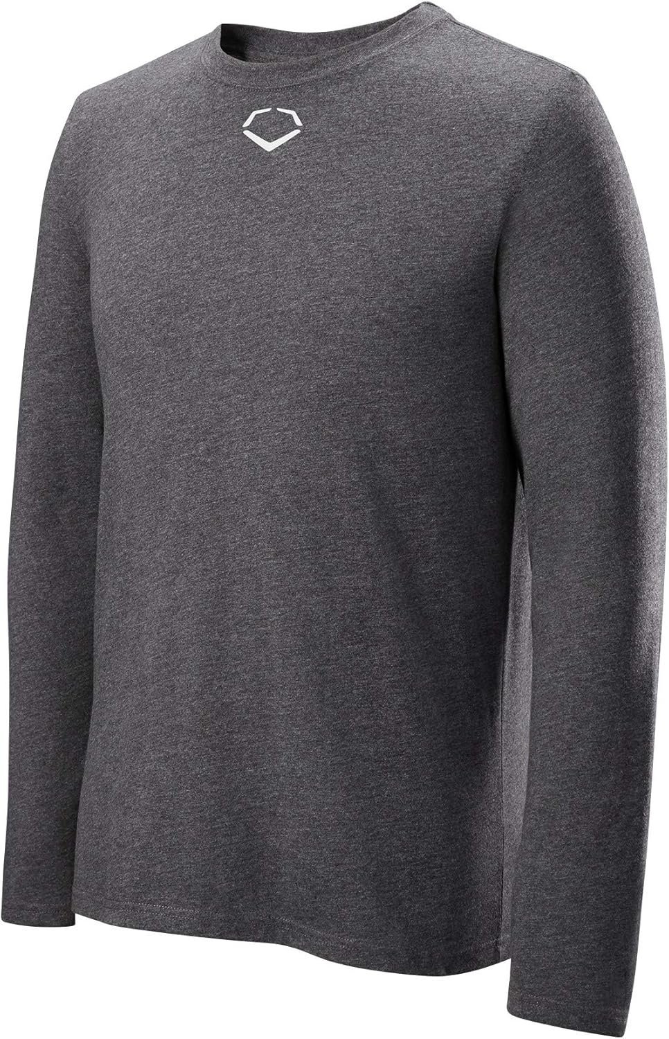 EvoShield Men's Adult Heather Long Sleeve Tee | Baseball/Softball | Charcoal Grey | S - Small
