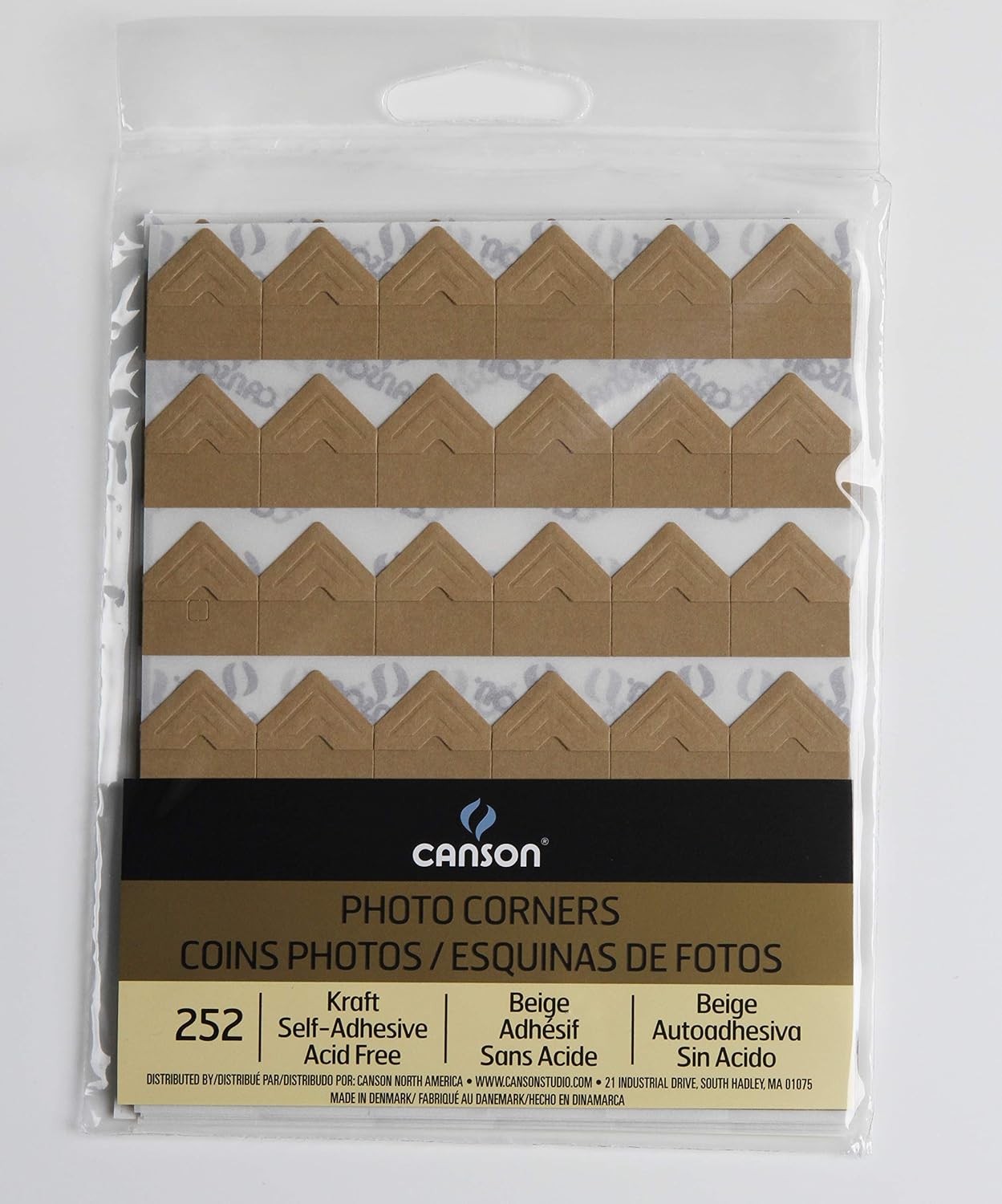 Canson Self Adhesive Photo Corners, Gold, 252-Pack (100510401)