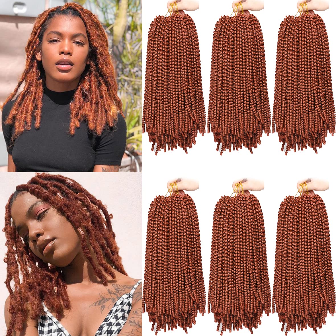 Amazon.com : 16 Inch Copper Red Spring Twist for Butterfly Locs 6 Packs  Shoulder Length Bomb Twist Crochet Braiding Hair for Black Women Natural  Synthetic Hair Extensions 350# : Beauty & Personal Care