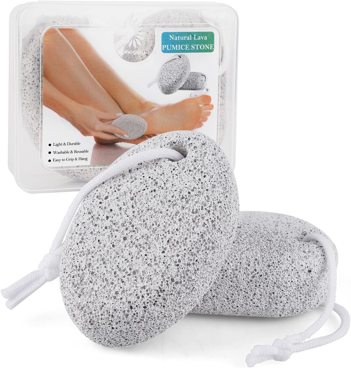 Amazon.com: Natural Pumice Stone for Feet 2 PCS, PHOGARY Lava Pedicure ...
