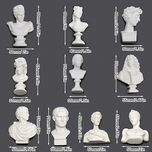 Miniatura 2 de UOIENRT Estatua y esculturas griegas de busto, mini estatua de mitología griega, pequeña decoración de mitología griega, estatua de Dios griego,