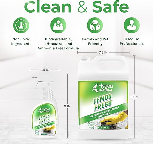 Miniatura 3 de Lemon Fresh - Limpiador multiusos para múltiples superficies, limpiador de suelos no tóxico, elimina la suciedad, la grasa y la suciedad, acabado de