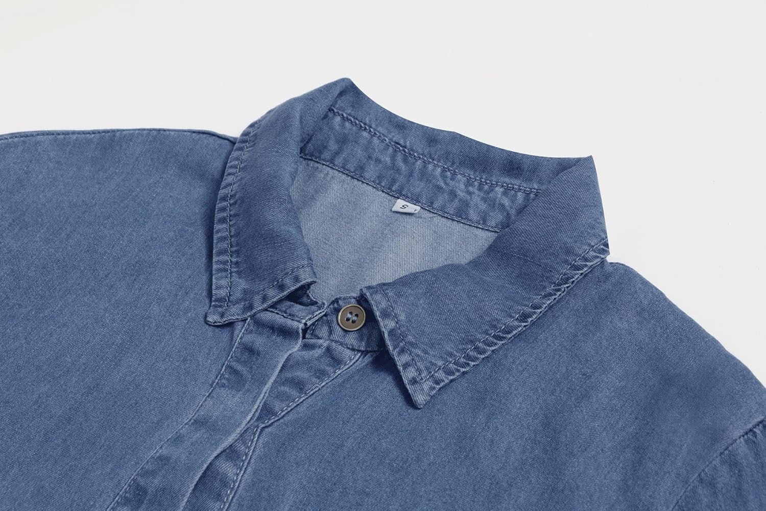 utcoco Denim Dress for Women 2025 Casual Loose Long Sleeve Classic Vintage Button Down Jean Shirt Dresses with Pockets - Image 3