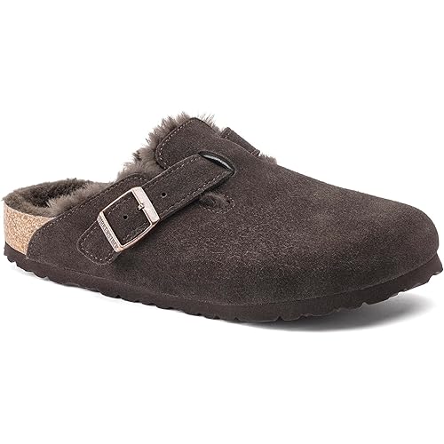 Birkenstock Boston VL Shearling Suede Leather Unisex Shoes