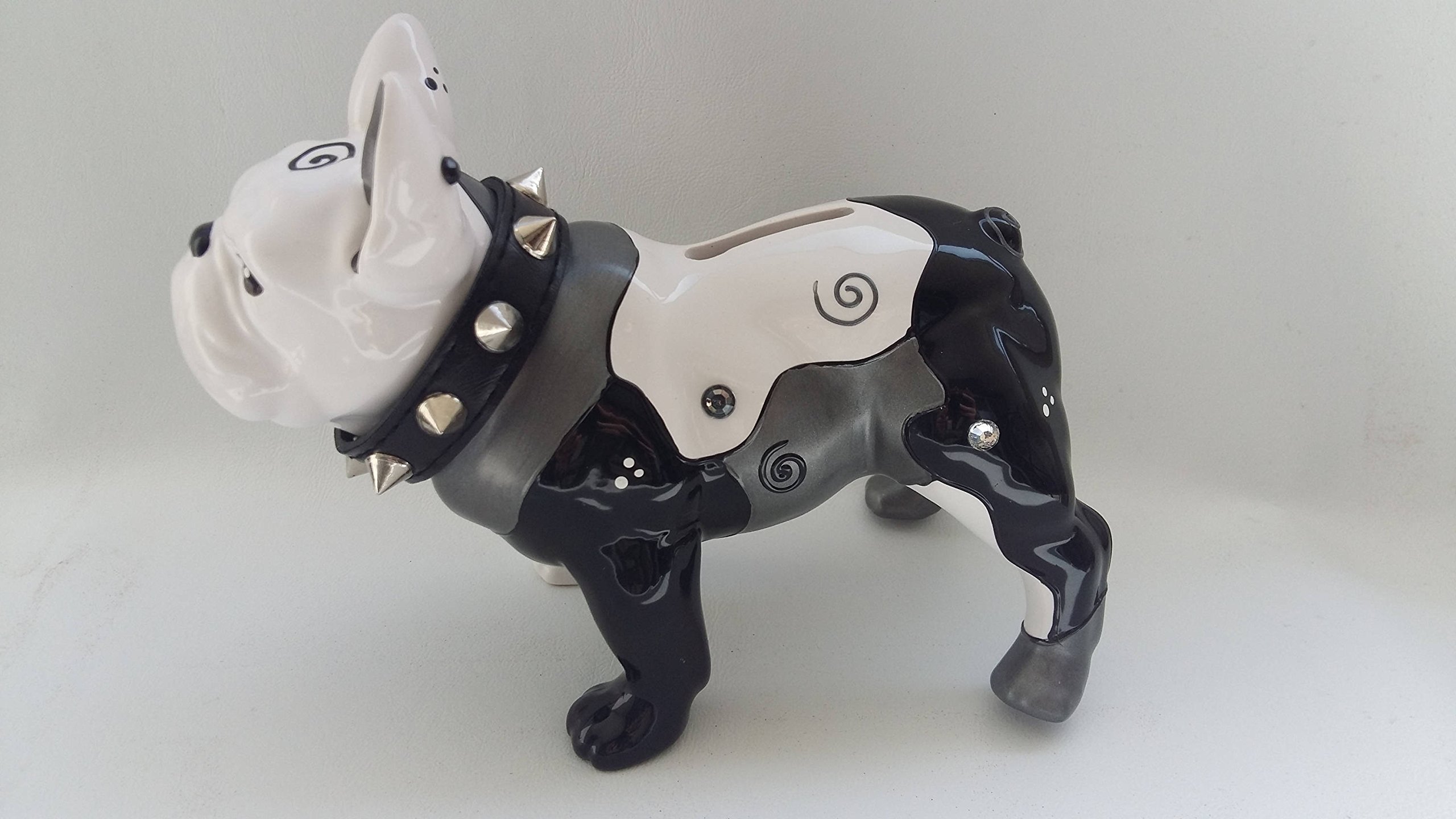 Laure Terrier Ceramic piggy bank. STANDING French bulldog, Bilo model. Length 17 centimeters