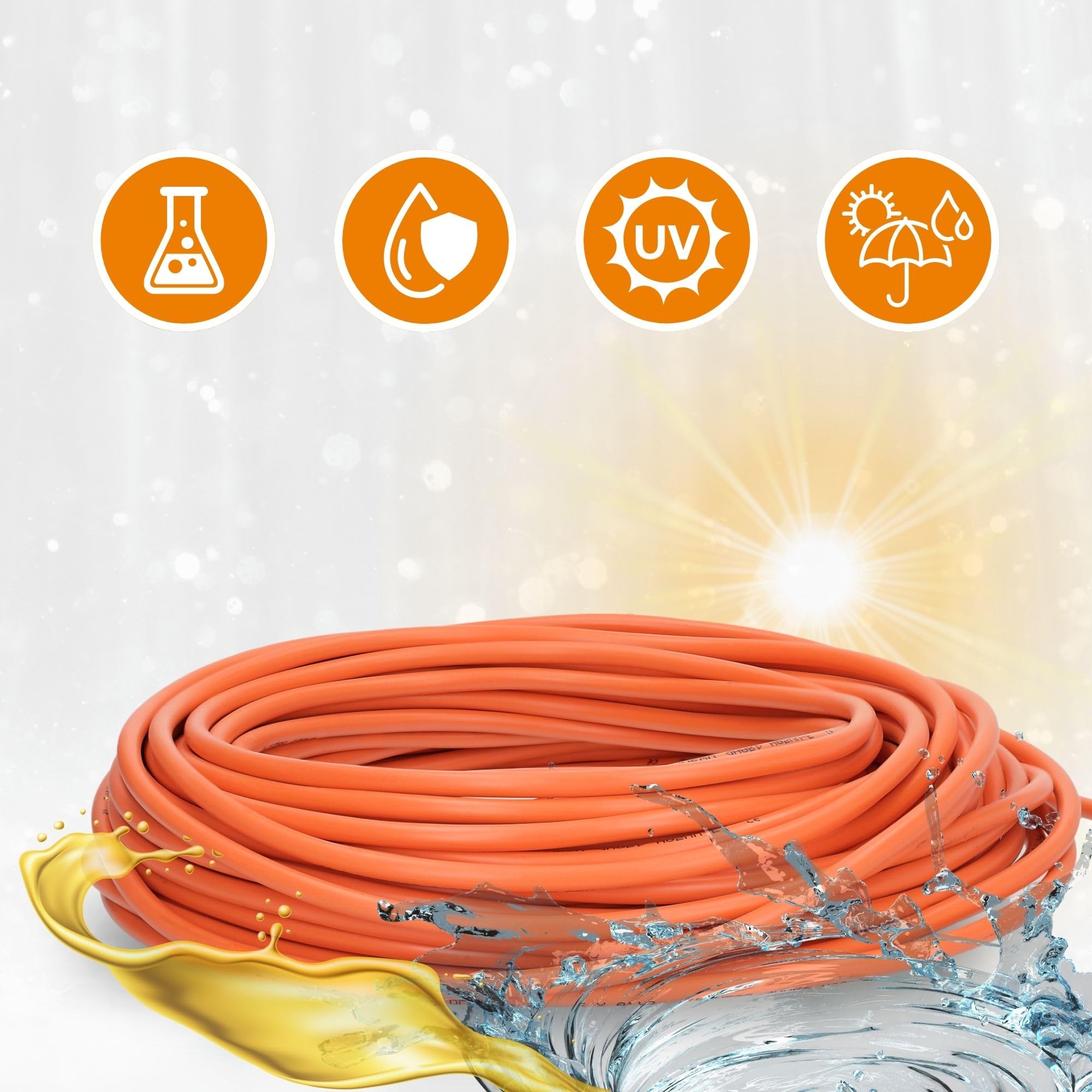 Lapp ÖLFLEX 550 P H07BQ-F 2x1,5 mm² Cavo Alimentazione Arancione | Cavo industriale PUR resistente all'abrasione e olio per cantieri, macchine edili e attrezzi da giardino, 10m